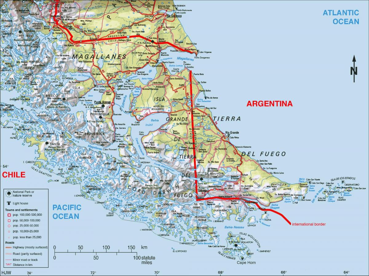 южно Чили картата