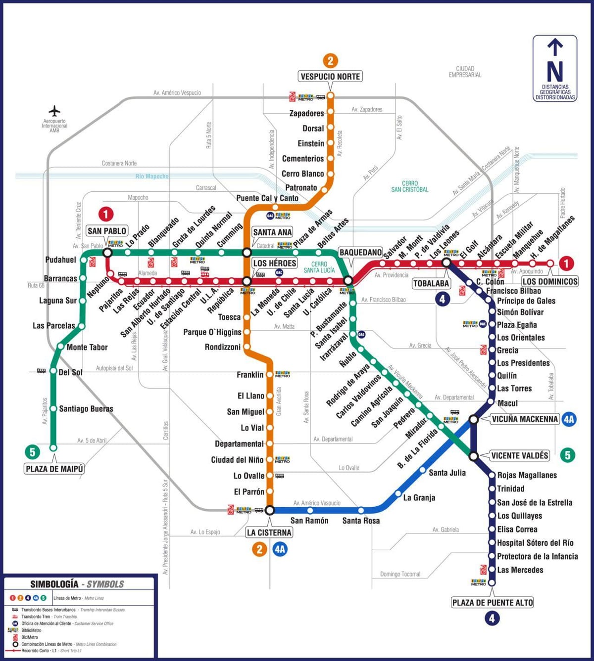 Карта на метрото Чили