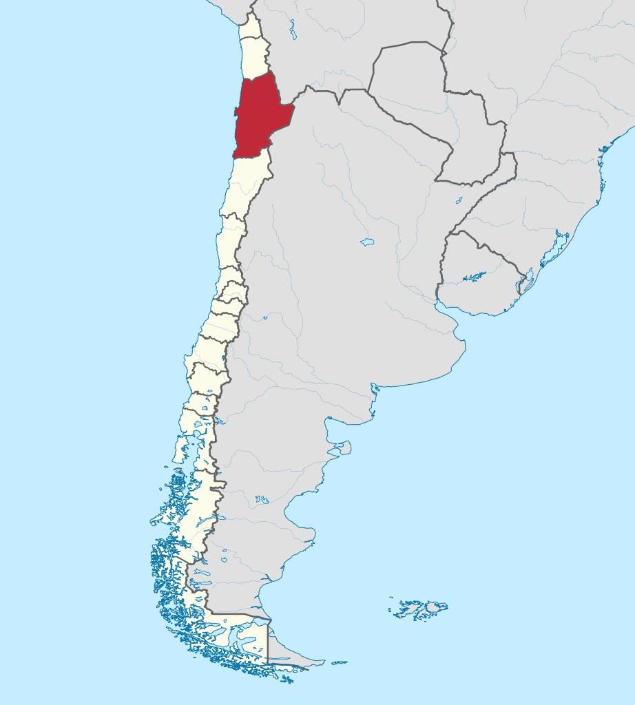 Карта antofagasta, Чили