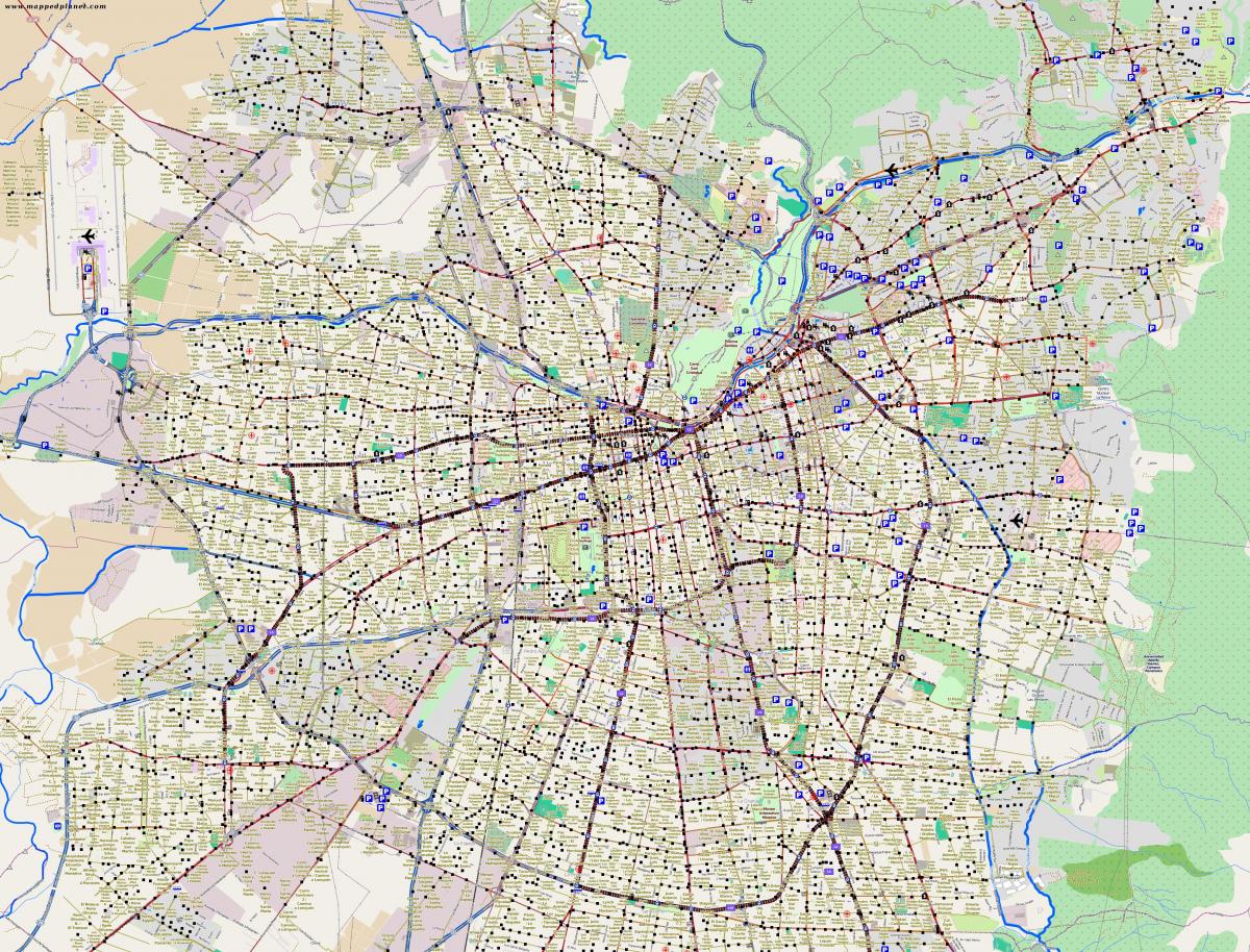 карта на град Сантяго, Чили