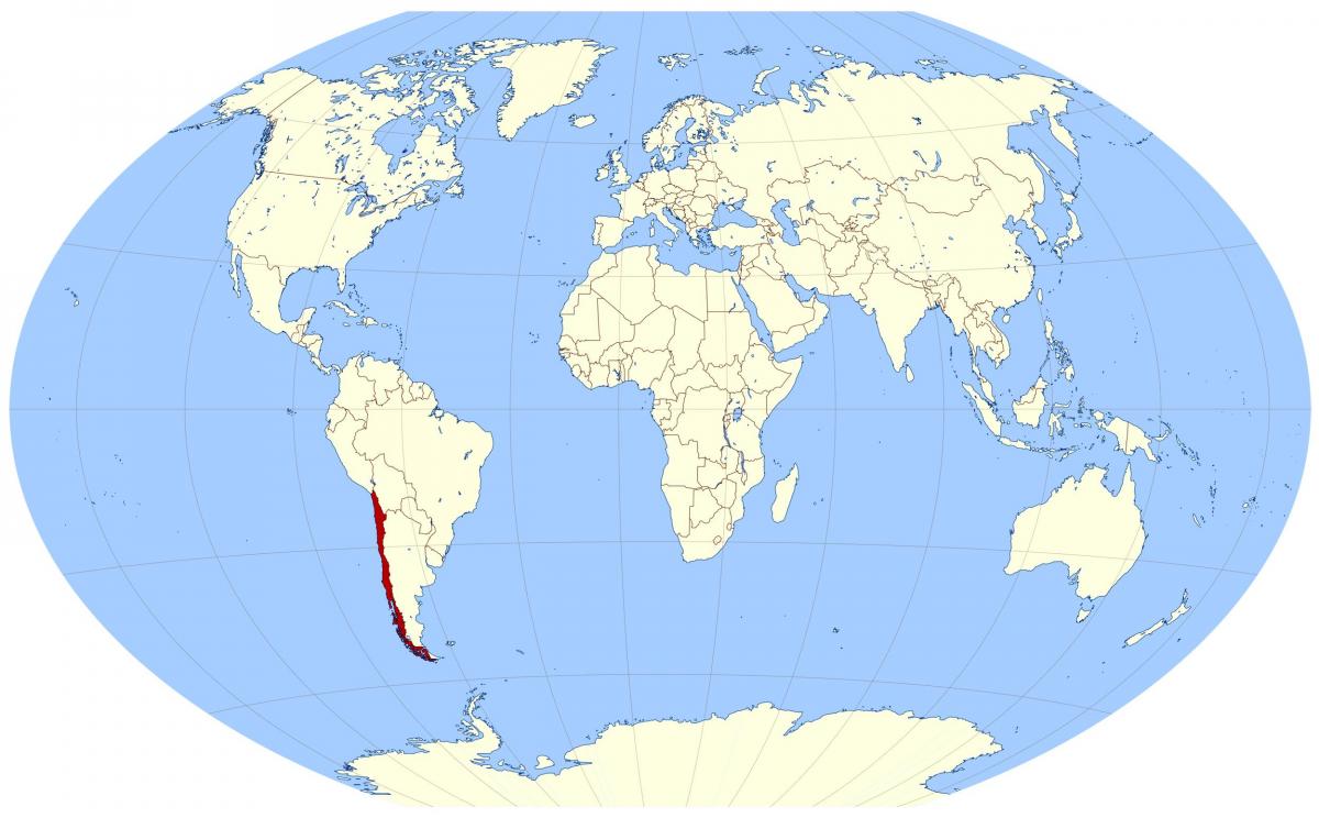 карта на света, показваща Чили