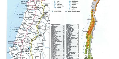 Карта на Чили природни ресурси 