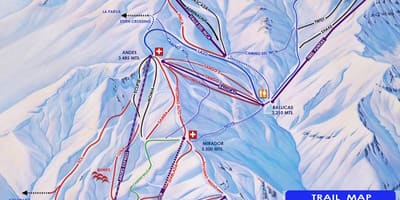 Карта на ски курорти в Чили