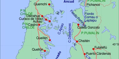 Карта chiloe, Чили