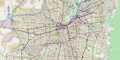 Карта на град Сантяго, Чили