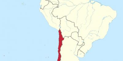Чили на картата на Южна Америка