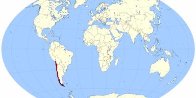 Карта на света, показваща Чили
